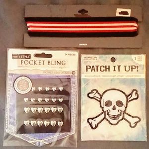 NEW Choker, Pocket Bling, Skeleton Patch